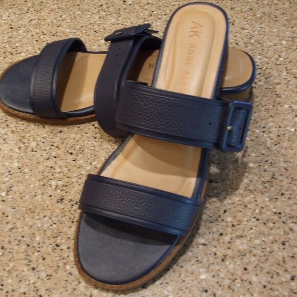 Anne Klein Shoes - Anne Klein Ladies Navy Sandals Slip On! 9 1/2